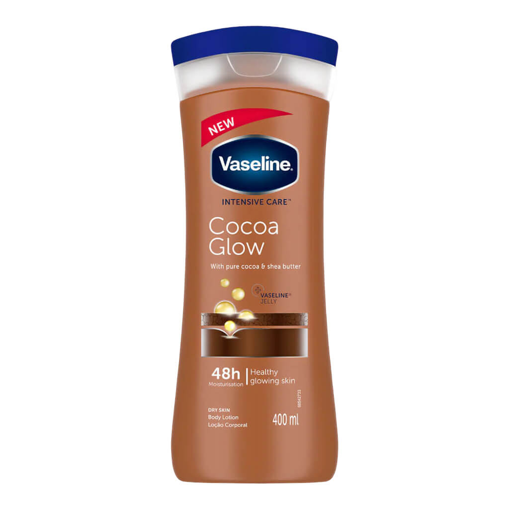 لوسیون بدن وازلین رایحه کاکائو مدل Cocoa Glow حجم 400 میلی لیتر