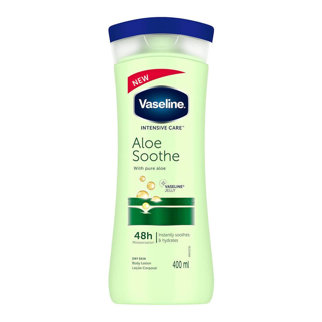 لوسیون بدن وازلین رایحه آلوئه ورا مدل Aloe Soothe حجم 400 میلی لیتر
